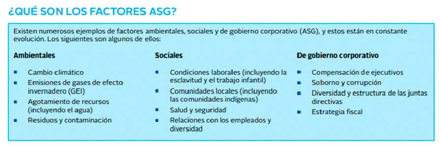 cuales son los factores ASG
