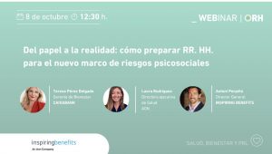 Diagnóstico y gestión de los riesgos psicosociales en la empresa en un webinar de bienestar corporativo con CaixaBank, ORH e Inspiring Benefits